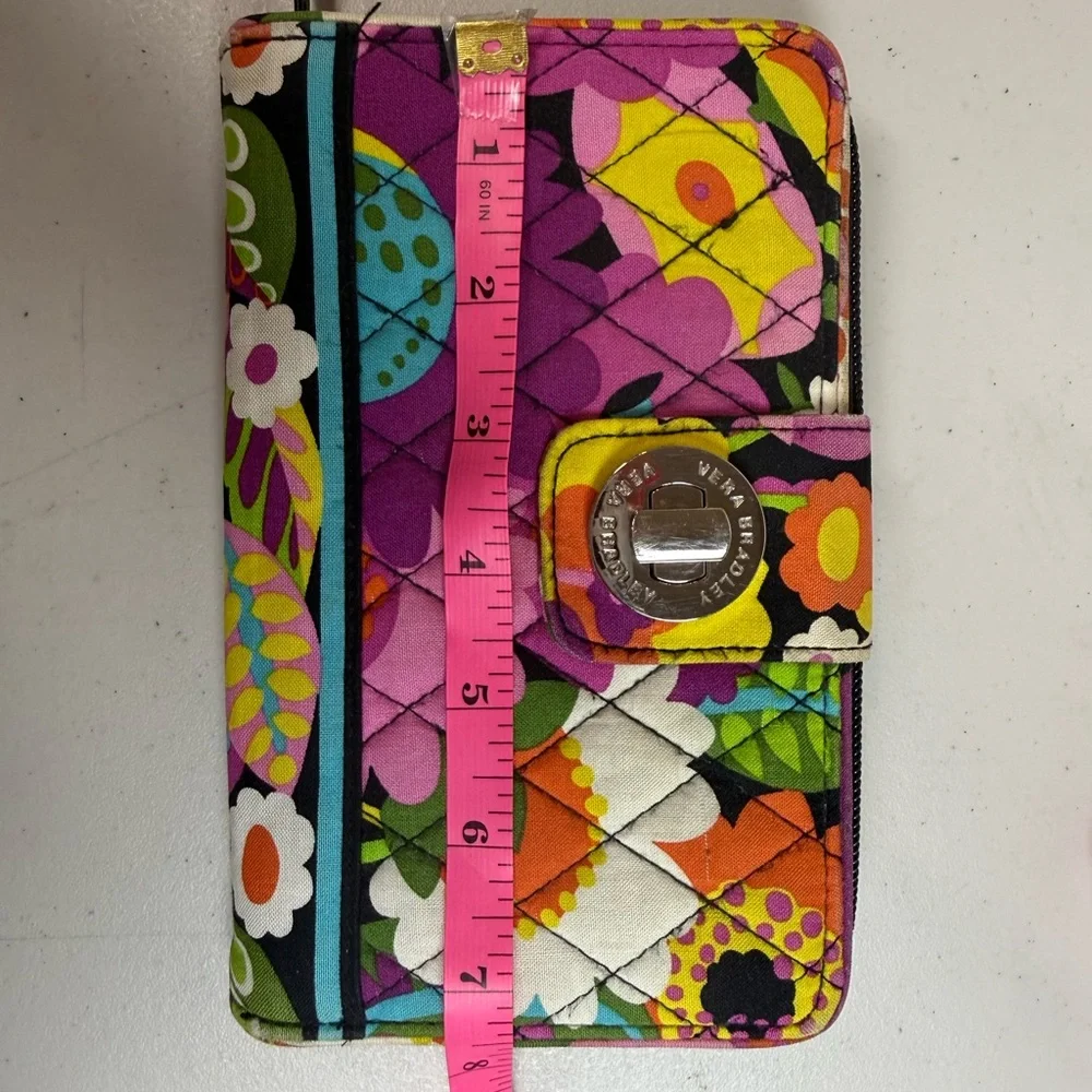 Vera Bradley Turnlock Wallet in the vibrant floral - Picture 7 of 8